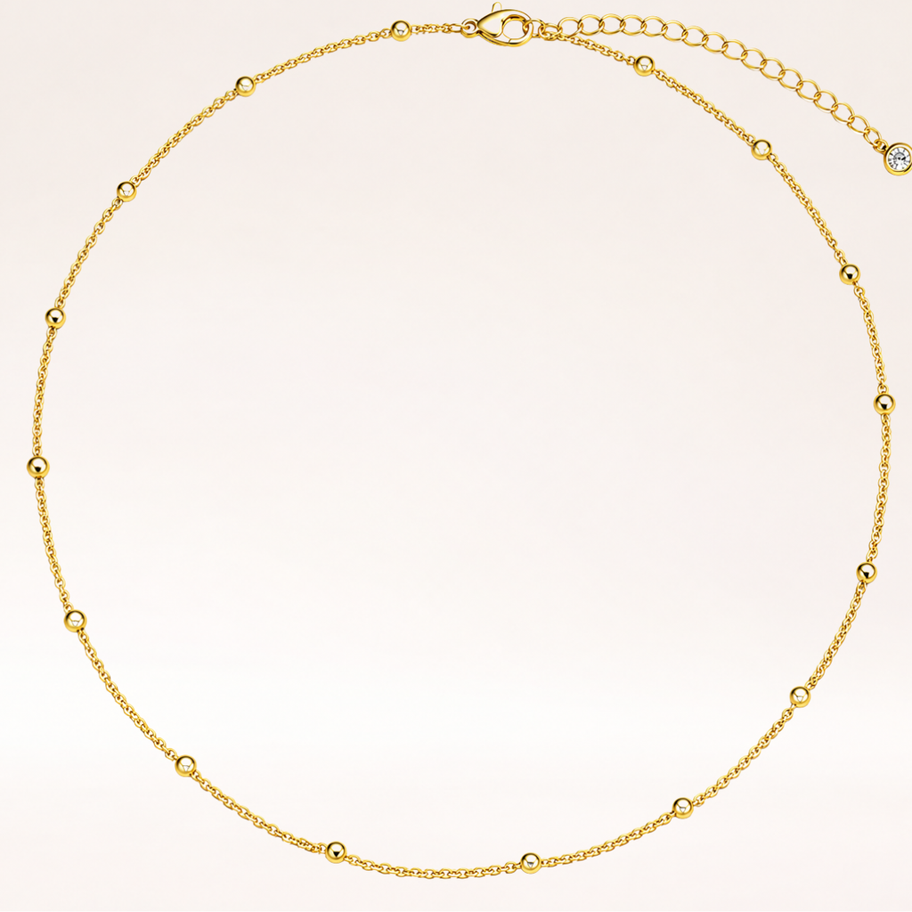 Delicate Beaded Satellite Chain Choker Necklace for Women