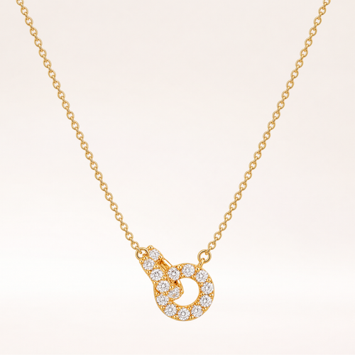 CHESKY 14K Gold Plated CZ Pendant Necklace for Women