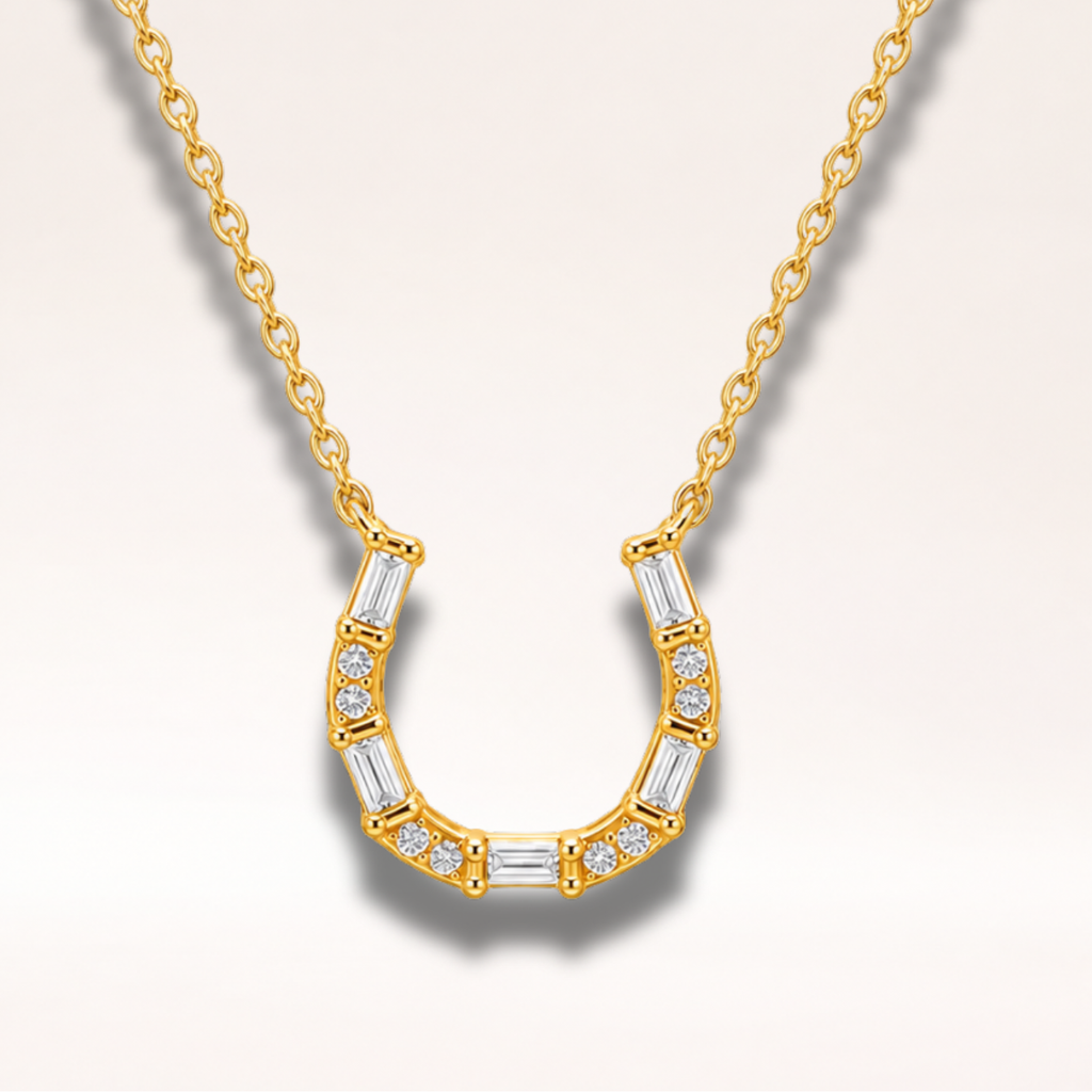 Elegant Horseshoe CZ Pendant Necklace for Women