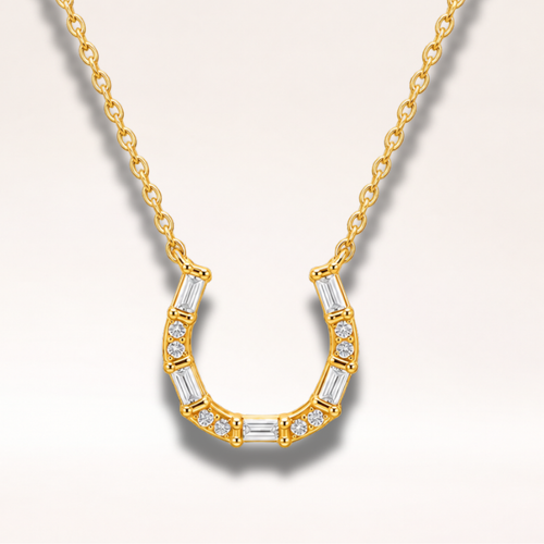 CHESKY 14K Gold Plated CZ Pendant Necklace for Women