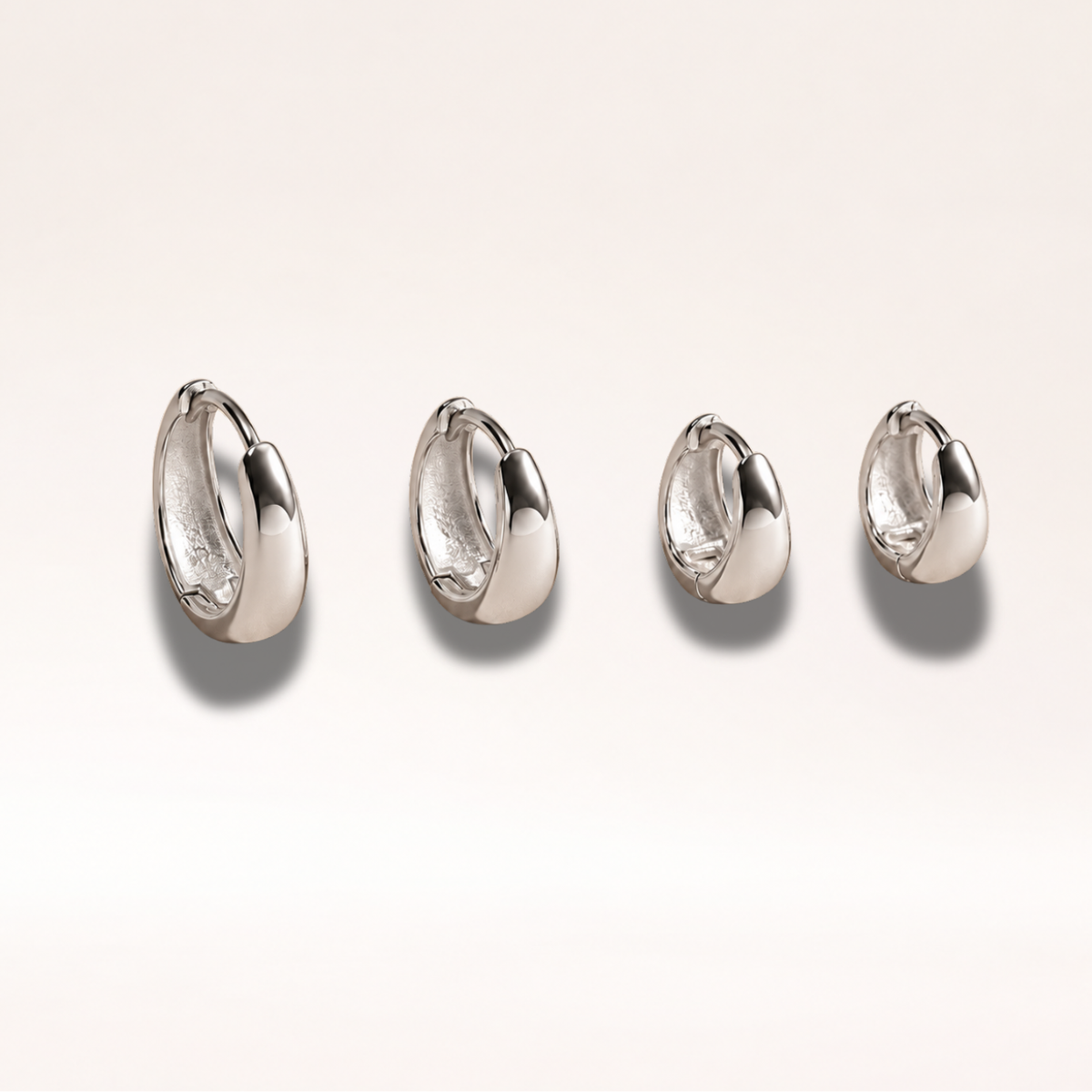 CHESKY 4 Pairs Huggie Hoop Earrings for Women, 14K Gold Plated Silver