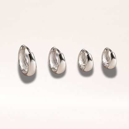 CHESKY 4 Pairs Huggie Hoop Earrings for Women, 14K Gold Plated Silver
