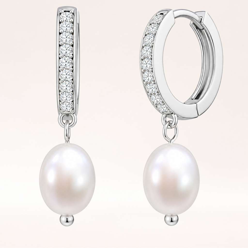CHESKY 14k Gold/Sliver Plated Pearl Drop Dangle Wedding Earrings for Women