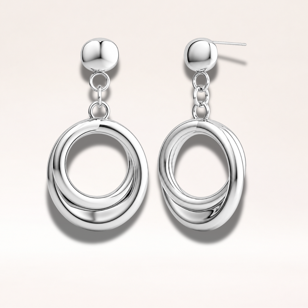 Trendy Chunky Geometric Drop Hoop Earrings for Women