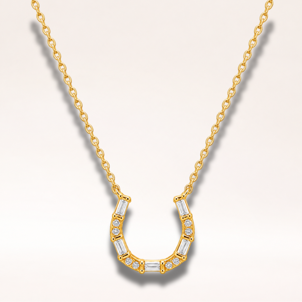 Elegant Horseshoe CZ Pendant Necklace for Women
