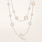 Alhambra White Inlay Long Clover Necklace
