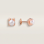 C Shaped Pearl Stud Earrings