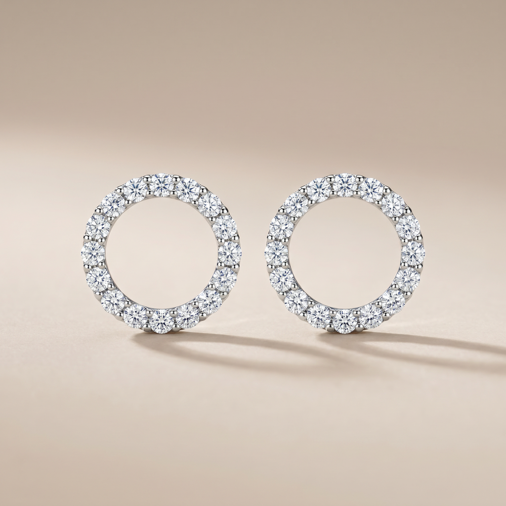 Circle Pavé Diamonds Earrings