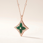 Color Blossom Green Inlay Star Necklace