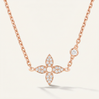 Color Blossom Pavé Diamonds Petal Necklace
