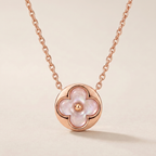 Color Blossom Rose Inlay Round Necklace