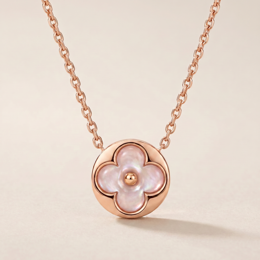 Color Blossom Rose Inlay Round Necklace