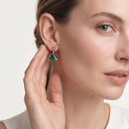 Diva's Dream Green Fan Drop Earrings