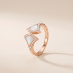 Diva's Dream Paved Mother Of Pearl Ring