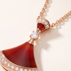Diva's Dream Paved Red Pendant Necklace