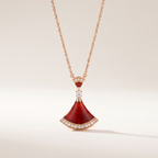 Diva's Dream Paved Red Pendant Necklace