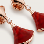 Diva's Dream Red Fan Drop Earrings