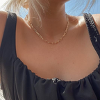 CHESKY 14K Gold Plated Silver Dainty Satellite Choker Necklace