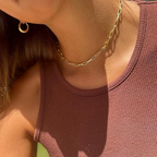 CHESKY 14K Gold Plated Silver Dainty Satellite Choker Necklace
