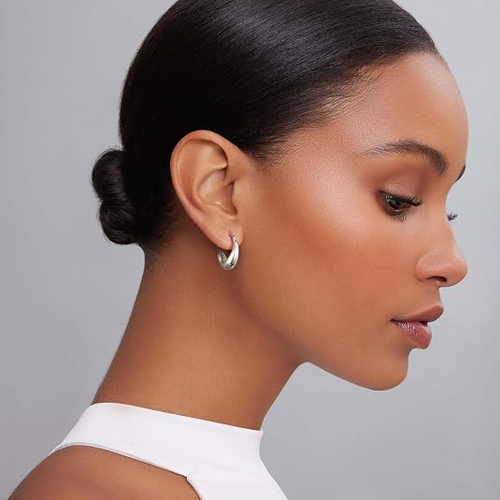 Chunky Twisted Hoop Earrings for Women