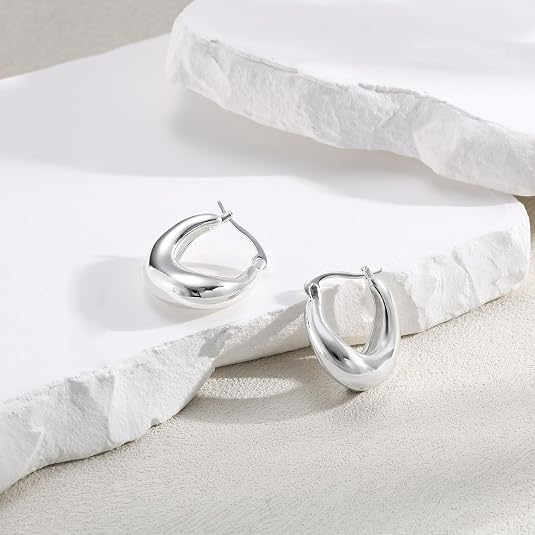 Chunky Twisted Hoop Earrings for Women