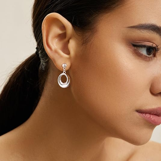 Trendy Chunky Geometric Drop Hoop Earrings for Women