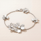 Elegant Frivole 5 Flowers Pavé Bracelet