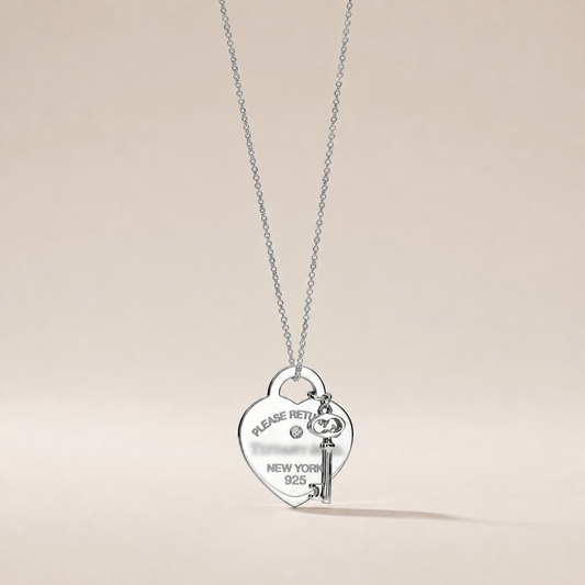 Heart & Key Pendant Necklace