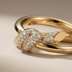 Knot Double Row Pavé Diamonds Ring