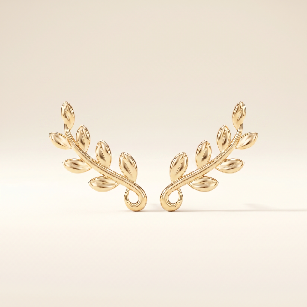 Olive Leaf Vine Earrings