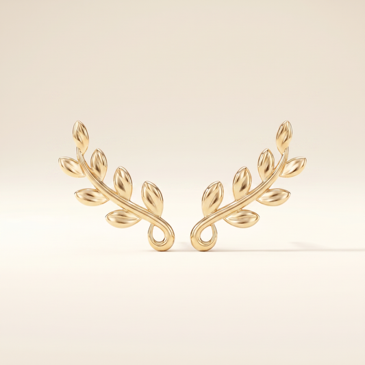 Olive Leaf Vine Earrings