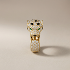 Panther Head Open Pavé Ring