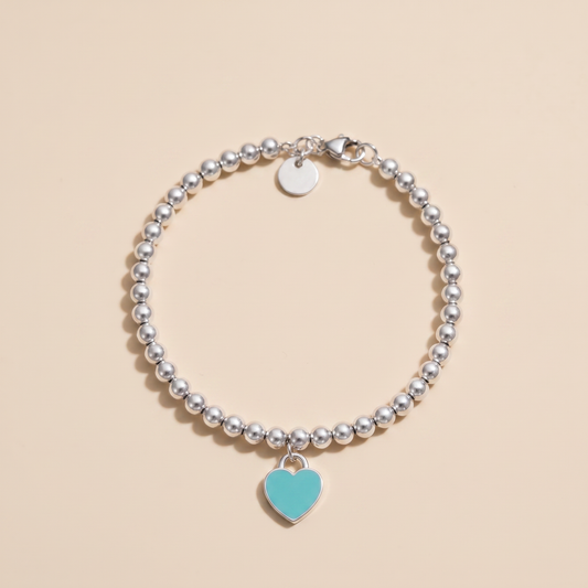 Return To T Heart Tag Bead Bracelet