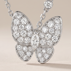 Two Butterfly Diamond Necklace