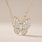 Two Butterfly Diamond Necklace
