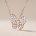 Two Butterfly Diamond Necklace