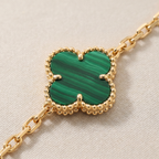 Vintage Alhambra Malachite 10 Motifs Necklace