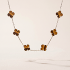 Vintage Alhambra Tiger’s Eye 10 Motifs Necklace