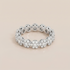 Fleurette Floral Eternity Pavé Diamonds Ring