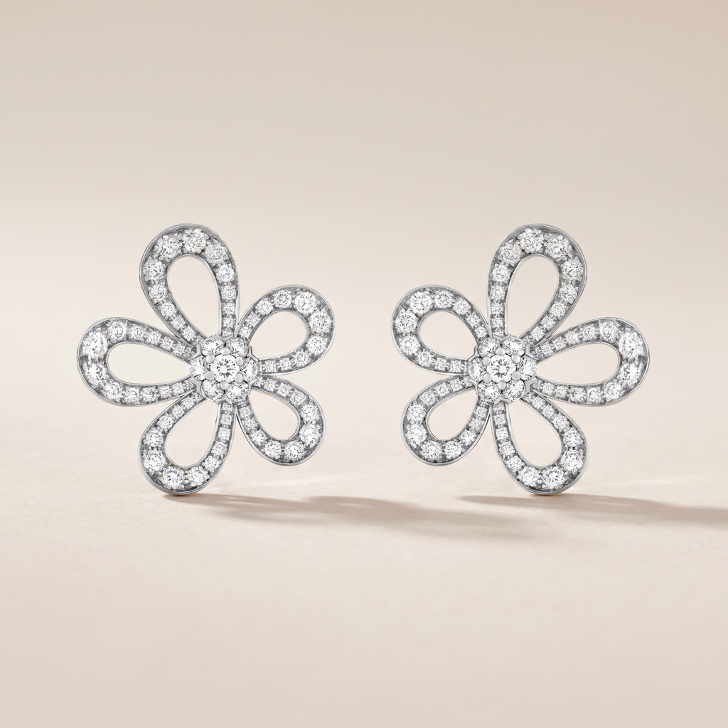 Flowerlace Pavé Diamonds Earrings