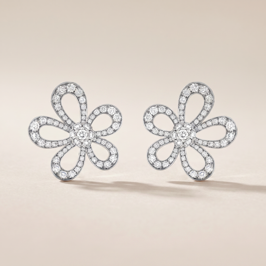 Flowerlace Pavé Diamonds Earrings