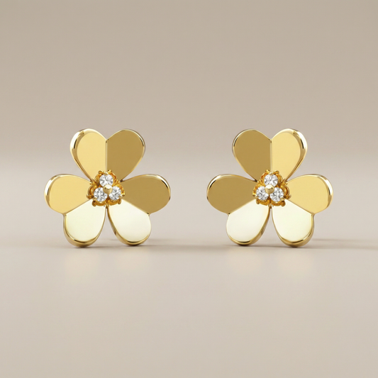 Frivole Large Flower Diamonds Earrings