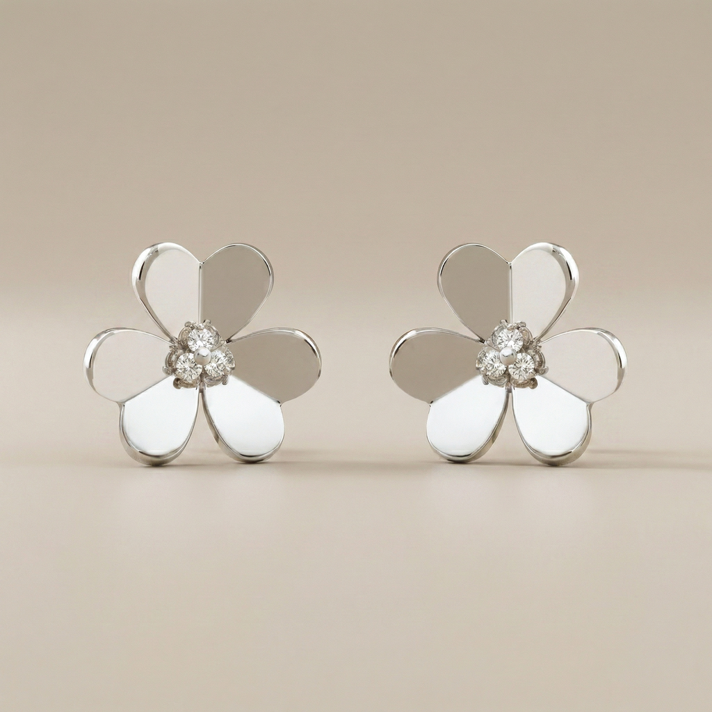 Frivole Large Flower Diamonds Earrings