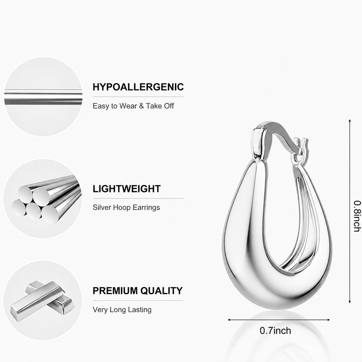 Chunky Twisted Hoop Earrings for Women