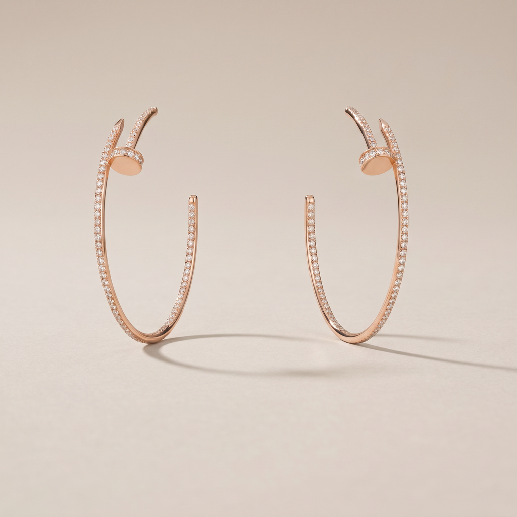 Juste Un Clou Pavé Diamonds Hoop Earrings
