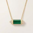 Les Berlingots De Malachite Pavé Diamonds Necklace