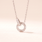 Love Circle Pavé Diamonds Link Necklace