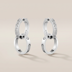 Love Double Pavé Diamonds Hoop Earrings