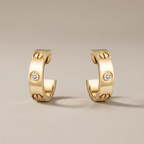 Love 2 Diamonds  Hoop Earrings