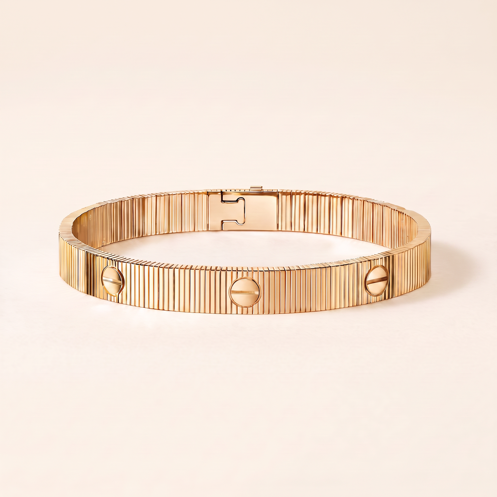 Love Ribbed Screw Accent Bracelet